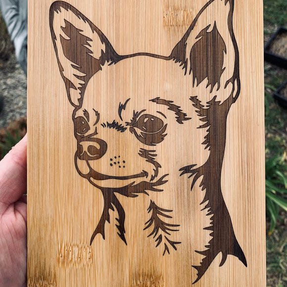 Cool Chihuahua Personalized Laser Cutting Board - Picture 1 of 1